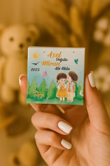 Metal Kutuda Karton Kutulu Madlen Çikolata | Yeni Doğan, Baby Shower, Doğum Günü, Diş Buğdayı Hediyesi