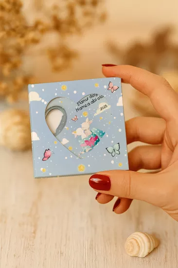 Yeni Doğan, Baby Shower ve Doğum Günü Kutulu Kalp Açacak Magnet