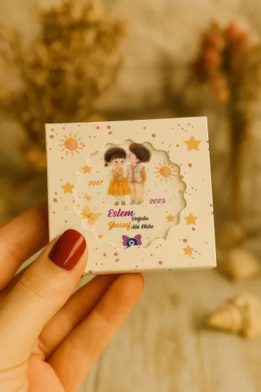 Kişiye Özel Kutulu Kapak Şekilli Açacak Magnet | Özel Gün Hediyelikleri