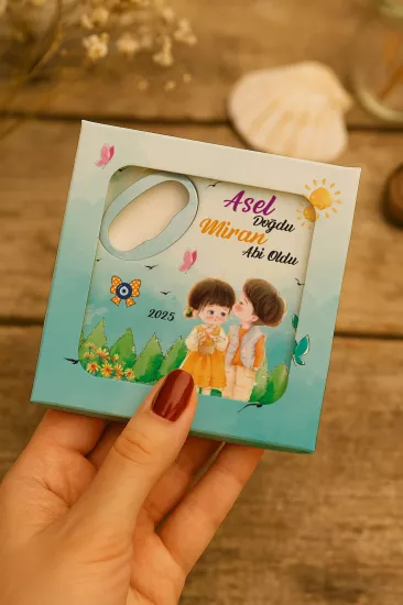 Kişiye Özel Kutulu Kare Açacak Magnet – Doğum Günü, Baby Shower ve Bebek Hediyelikleri