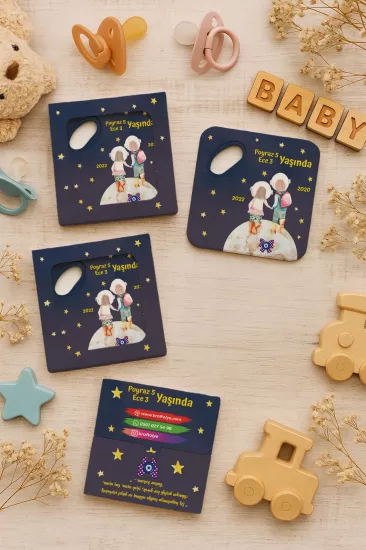 Kişiye Özel Kutulu Kare Açacak Magnet – Doğum Günü, Baby Shower ve Bebek Hediyelikleri