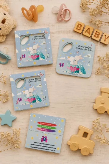 Kişiye Özel Kutulu Kare Açacak Magnet – Doğum Günü, Baby Shower ve Bebek Hediyelikleri