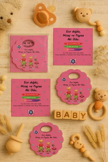 Jelatinli Kartlı Papatya Açacak Magnet – Kişiye Özel Bebek Hediyesi