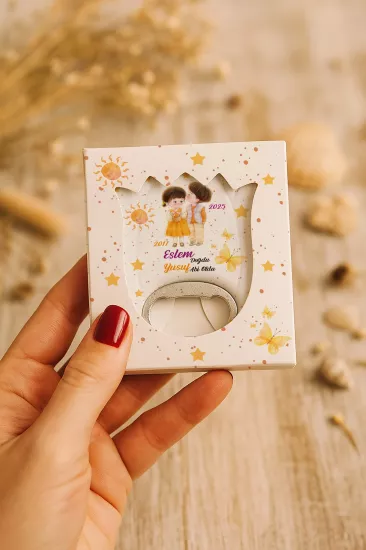 Yeni Doğan, Baby Shower ve Doğum Günü İçin Kutulu Kalp Açacak Magnet