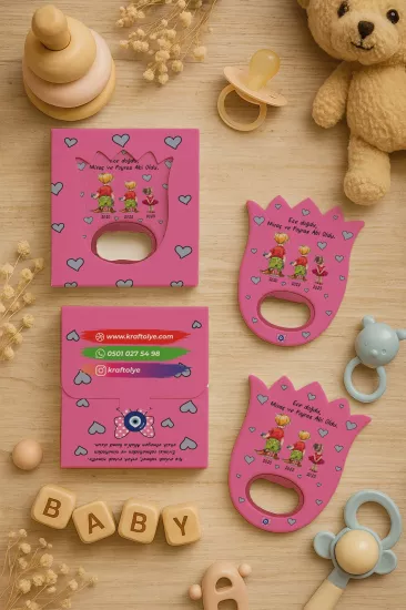 Yeni Doğan, Baby Shower ve Doğum Günü İçin Kutulu Kalp Açacak Magnet