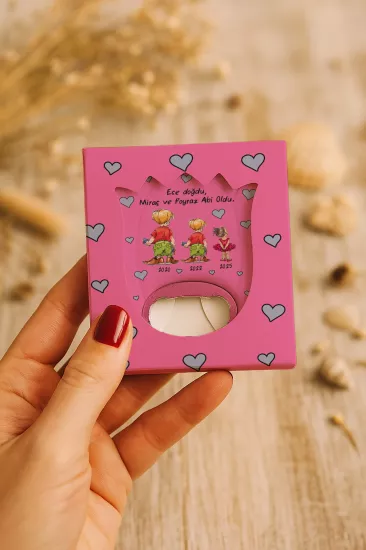 Yeni Doğan, Baby Shower ve Doğum Günü İçin Kutulu Kalp Açacak Magnet