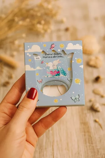 Yeni Doğan, Baby Shower ve Doğum Günü İçin Kutulu Kalp Açacak Magnet