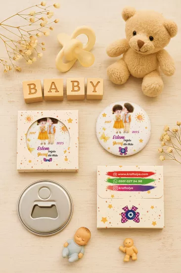 Kişiye Özel Kutulu Metal Açacak Magnet – Doğum Günü, Baby Shower ve Bebek Hediyelikleri