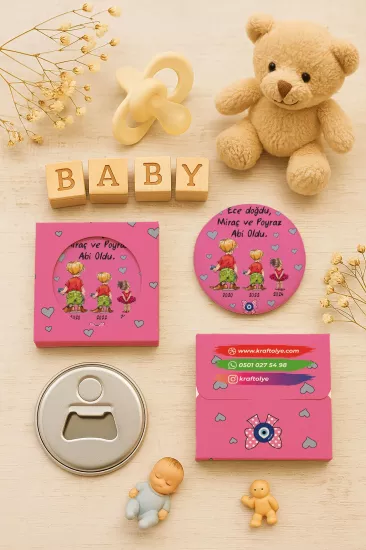 Kişiye Özel Kutulu Metal Açacak Magnet – Doğum Günü, Baby Shower ve Bebek Hediyelikleri