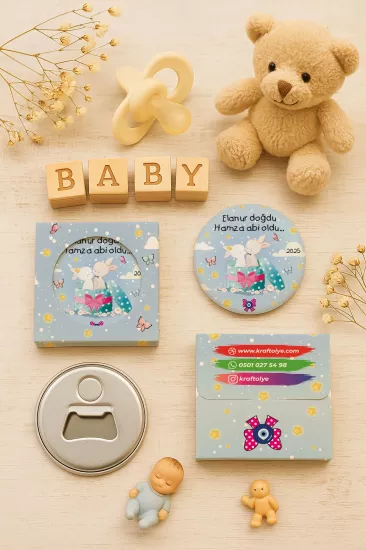 Kişiye Özel Kutulu Metal Açacak Magnet – Doğum Günü, Baby Shower ve Bebek Hediyelikleri