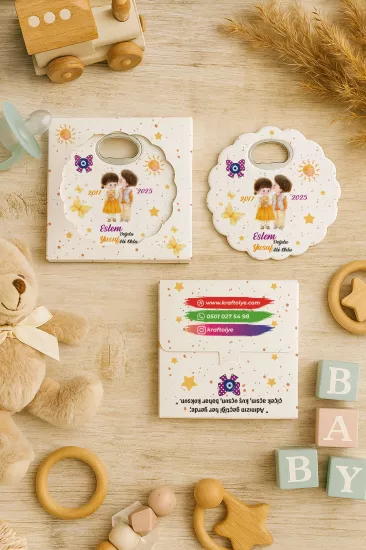 Kutulu Papatya Açacak Magnet – Bebek Hediyesi, Baby Shower, Doğum Günü