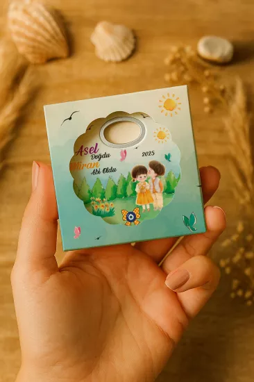 Kutulu Papatya Açacak Magnet – Bebek Hediyesi, Baby Shower, Doğum Günü