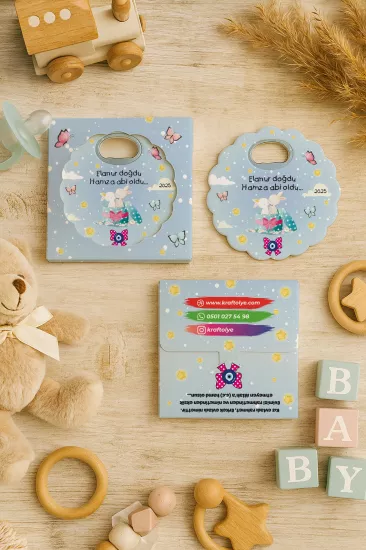 Kutulu Papatya Açacak Magnet – Bebek Hediyesi, Baby Shower, Doğum Günü