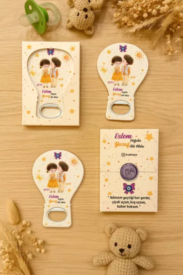 Mühürlü Kutulu Balon Açacak Magnet – Yeni Doğan, Doğum Günü, Baby Shower, Diş Buğdayı Hediyesi