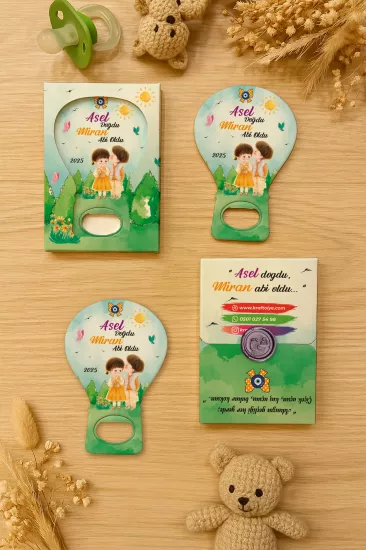 Mühürlü Kutulu Balon Açacak Magnet – Yeni Doğan, Doğum Günü, Baby Shower, Diş Buğdayı Hediyesi