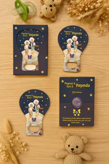 Mühürlü Kutulu Balon Açacak Magnet – Yeni Doğan, Doğum Günü, Baby Shower, Diş Buğdayı Hediyesi