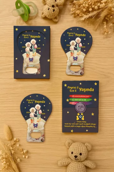 Mühürlü Kutulu Balon Açacak Magnet – Yeni Doğan, Doğum Günü, Baby Shower, Diş Buğdayı Hediyesi