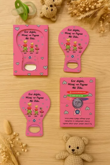 Mühürlü Kutulu Balon Açacak Magnet – Yeni Doğan, Doğum Günü, Baby Shower, Diş Buğdayı Hediyesi