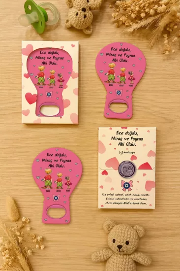 Mühürlü Kutulu Balon Açacak Magnet – Yeni Doğan, Doğum Günü, Baby Shower, Diş Buğdayı Hediyesi
