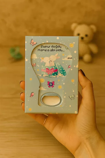 Mühürlü Kutulu Balon Açacak Magnet – Yeni Doğan, Doğum Günü, Baby Shower, Diş Buğdayı Hediyesi