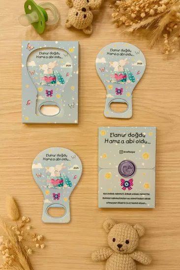 Mühürlü Kutulu Balon Açacak Magnet – Yeni Doğan, Doğum Günü, Baby Shower, Diş Buğdayı Hediyesi