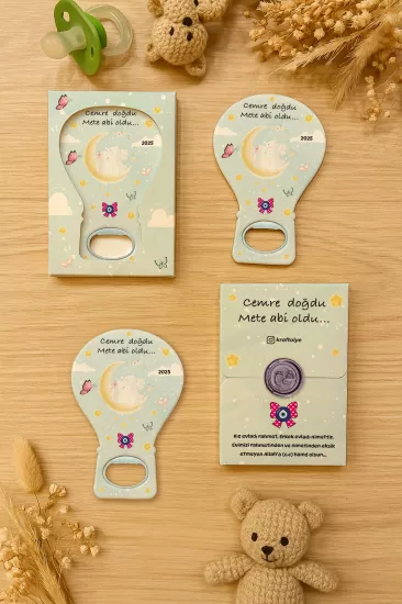 Mühürlü Kutulu Balon Açacak Magnet – Yeni Doğan, Doğum Günü, Baby Shower, Diş Buğdayı Hediyesi