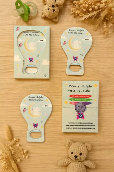 Mühürlü Kutulu Balon Açacak Magnet – Yeni Doğan, Doğum Günü, Baby Shower, Diş Buğdayı Hediyesi