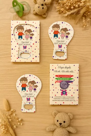 Mühürlü Kutulu Balon Açacak Magnet – Yeni Doğan, Doğum Günü, Baby Shower, Diş Buğdayı Hediyesi