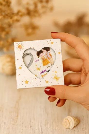 Mühürlü Kutulu Kalp Açacak Magnet | Baby Shower, Yeni Doğan ve Özel Gün Hediyesi