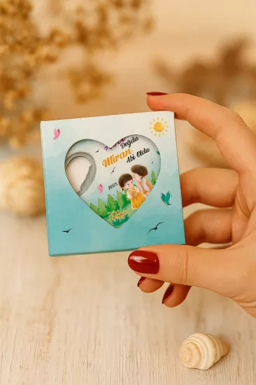 Yeni Doğan, Baby Shower ve Doğum Günü İçin Kutulu Kalp Açacak Magnet