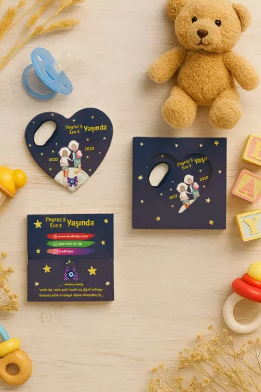 Yeni Doğan, Baby Shower ve Doğum Günü İçin Kutulu Kalp Açacak Magnet
