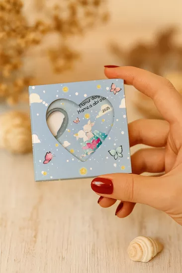 Yeni Doğan, Baby Shower ve Doğum Günü İçin Kutulu Kalp Açacak Magnet