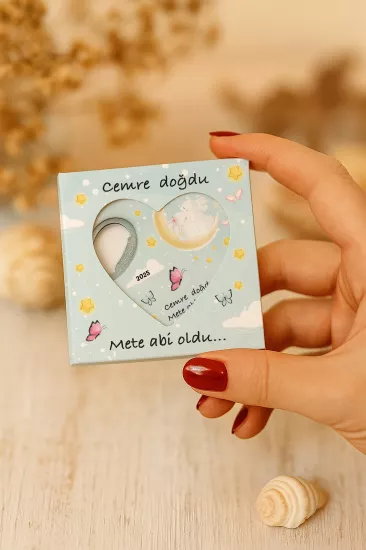 Mühürlü Kutulu Kalp Açacak Magnet | Baby Shower, Yeni Doğan ve Özel Gün Hediyesi