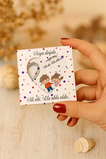Mühürlü Kutulu Kalp Açacak Magnet | Baby Shower, Yeni Doğan ve Özel Gün Hediyesi