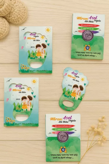 Mühürlü Ayak İzi Magnet | Bebek Hediyelikleri