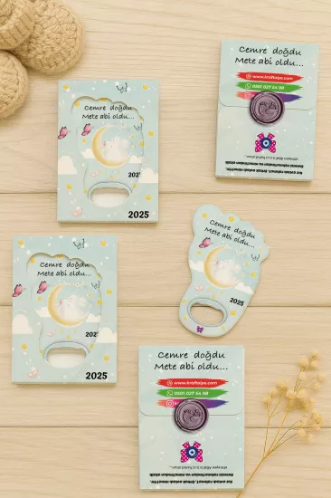 Mühürlü Ayak İzi Magnet | Bebek Hediyelikleri