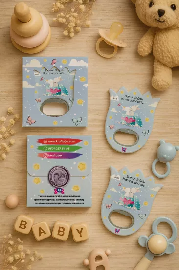 Mühürlü Kutulu Kalp Açacak Magnet | Baby Shower, Yeni Doğan ve Özel Gün Hediyesi