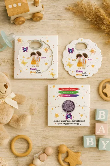 Mühürlü Kutulu Papatya Açacak Magnet – Bebek Hediyesi, Baby Shower, Doğum Günü