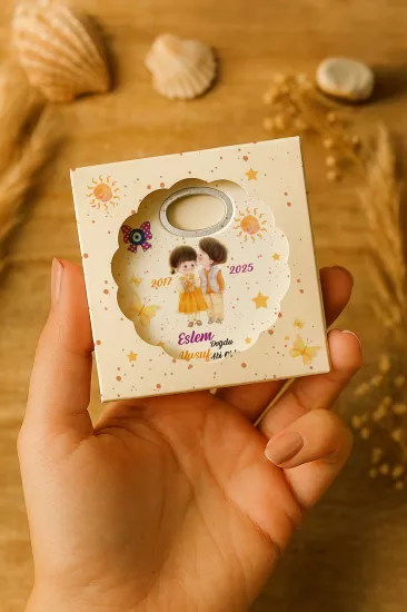 Mühürlü Kutulu Papatya Açacak Magnet – Bebek Hediyesi, Baby Shower, Doğum Günü