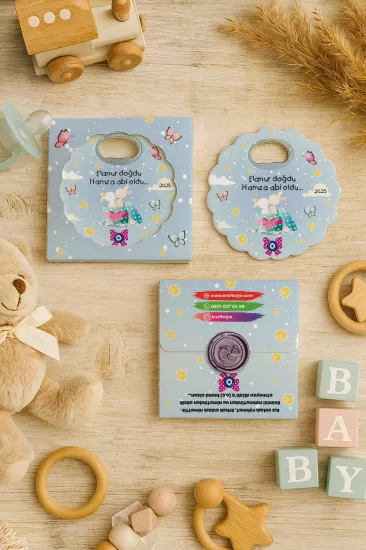 Mühürlü Kutulu Papatya Açacak Magnet – Bebek Hediyesi, Baby Shower, Doğum Günü