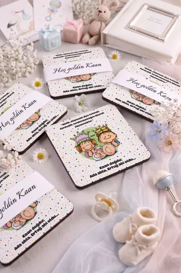 Bebek & Doğum Günü Ahşap Bardak Altlıkları