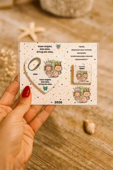 Çikolatalı Kalp Açacak Magnet | Yeni Doğan, Doğum Günü, Baby Shower Hediyesi
