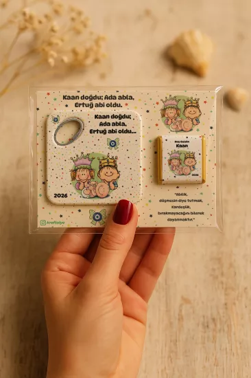 Çikolatalı Kare Bardak Altlığı Açacak Magnet
