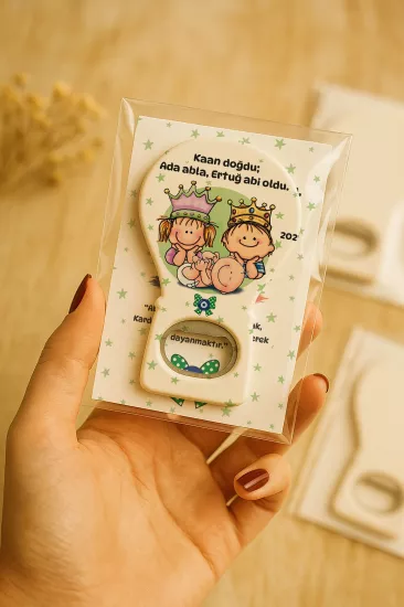 Jelatin Kartlı Bebek Hediyesi Balon Açacak Magnet | Baby Shower – Doğum Günü – Diş Buğdayı