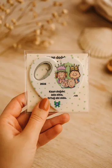 Jelatin Kartlı Kalp Açacak Magnet | Bebek ve Özel Gün Hediyesi