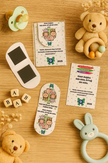 Kişiye Özel Bebek Hediyesi Mıknatıslı Kitap Ayracı