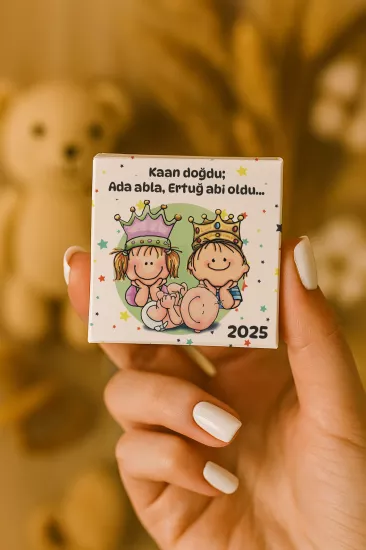 Metal Kutuda Karton Kutulu Madlen Çikolata | Yeni Doğan, Baby Shower, Doğum Günü, Diş Buğdayı Hediyesi