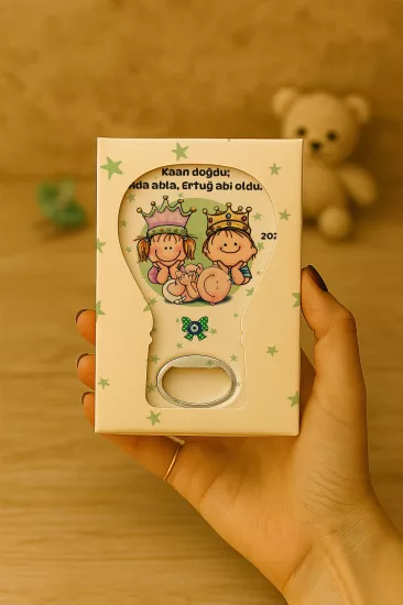 Mühürlü Kutulu Balon Açacak Magnet – Yeni Doğan, Doğum Günü, Baby Shower, Diş Buğdayı Hediyesi