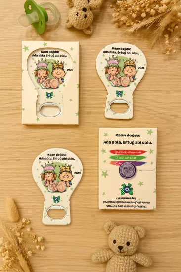 Mühürlü Kutulu Balon Açacak Magnet – Yeni Doğan, Doğum Günü, Baby Shower, Diş Buğdayı Hediyesi