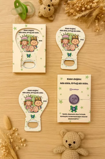 Mühürlü Kutulu Balon Açacak Magnet – Yeni Doğan, Doğum Günü, Baby Shower, Diş Buğdayı Hediyesi